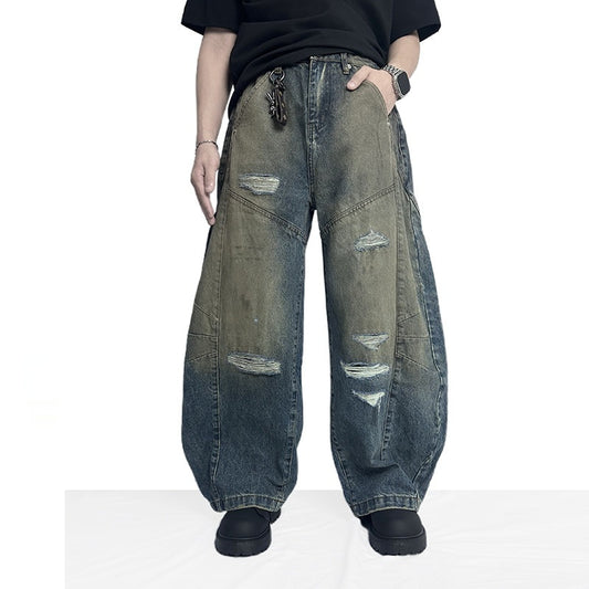 Jeans déchirés style rétro pour hommes