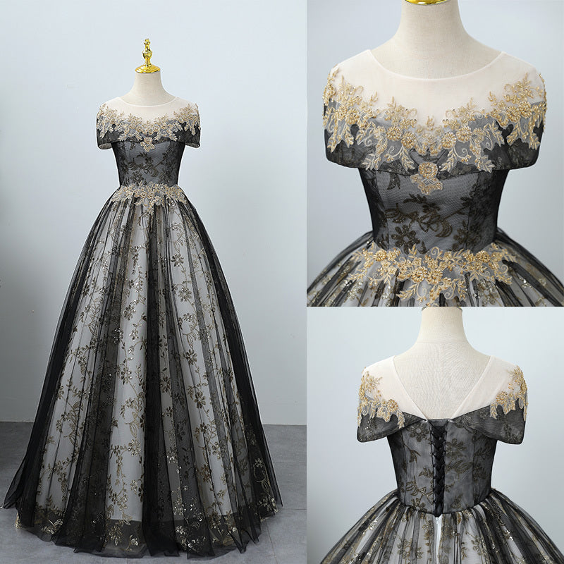 Costumes de couleur longue robe d'examen d'art vocal de beauté vocale