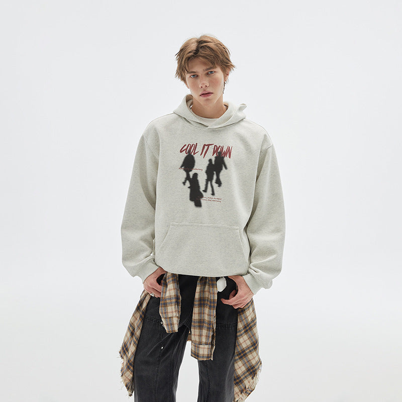 Autumn New Character Hooded Sweater Men's Loose Top