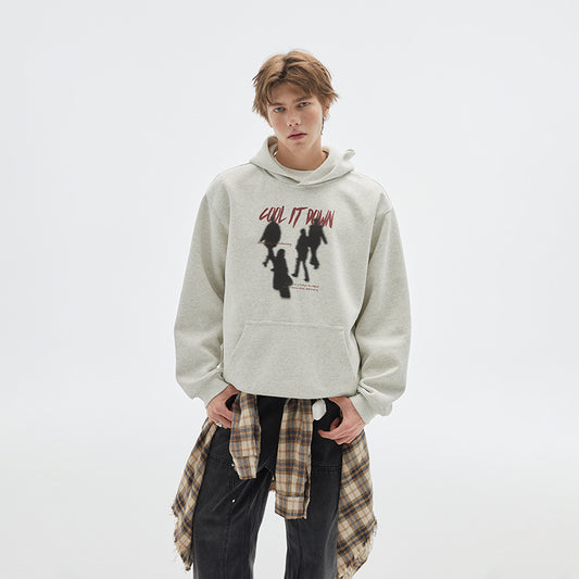 Autumn New Character Hooded Sweater Men's Loose Top