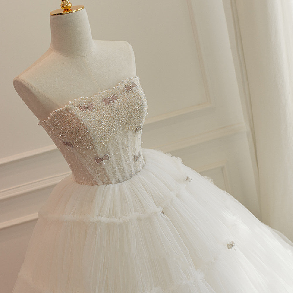 Fashion Bow Crystal Cake Skirt