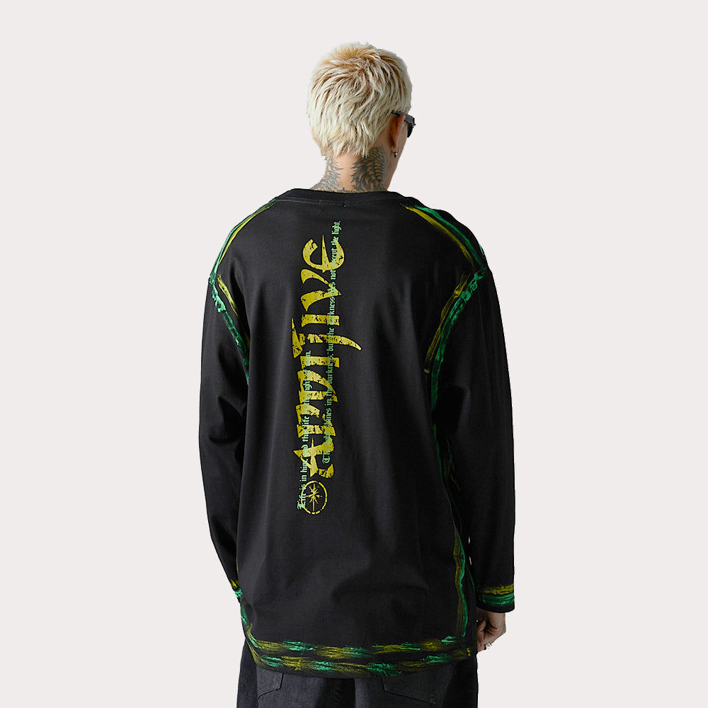 T-shirt à manches longues avec lettres imprimées