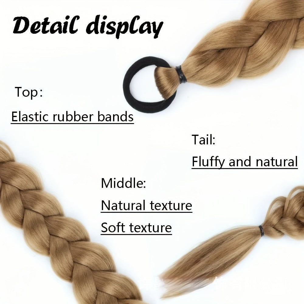 Wig Ponytail 24-inch Fishbone Plaits Headdress Twist High-temperature Fiber Hair