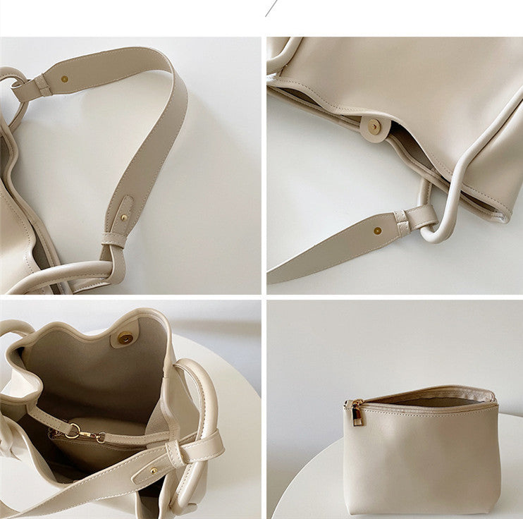 Nouveau sac à bandoulière en cuir souple de grande capacité