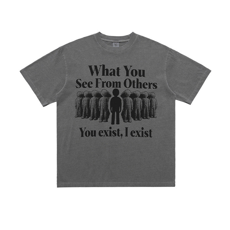 Letter Printed Pure Cotton Loose Short Sleeve T-shirt