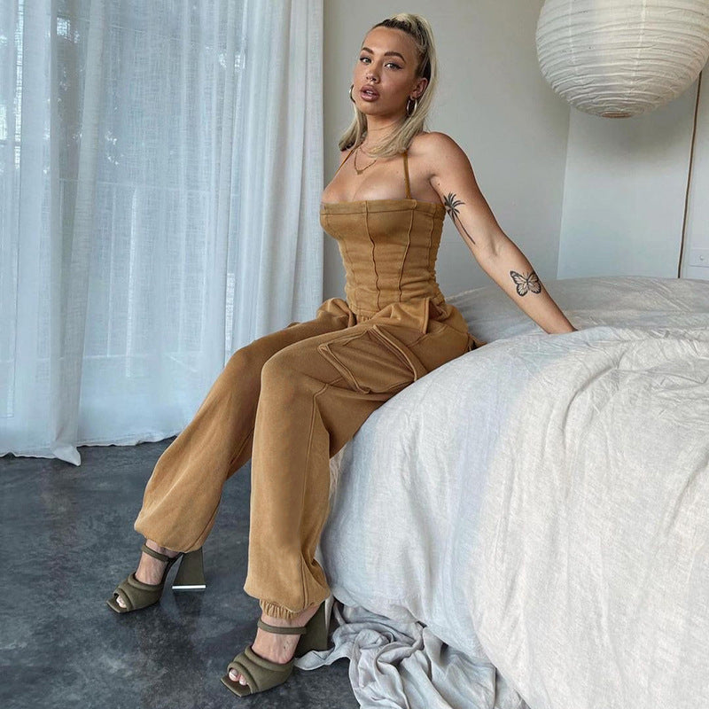 Waist Slim Dresses Bra Bandeau Workwear Pants Set