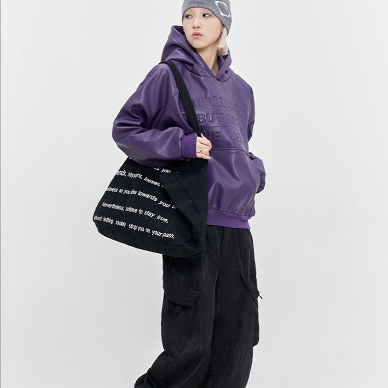 Street Tide Brand Embossed Letter Sweater