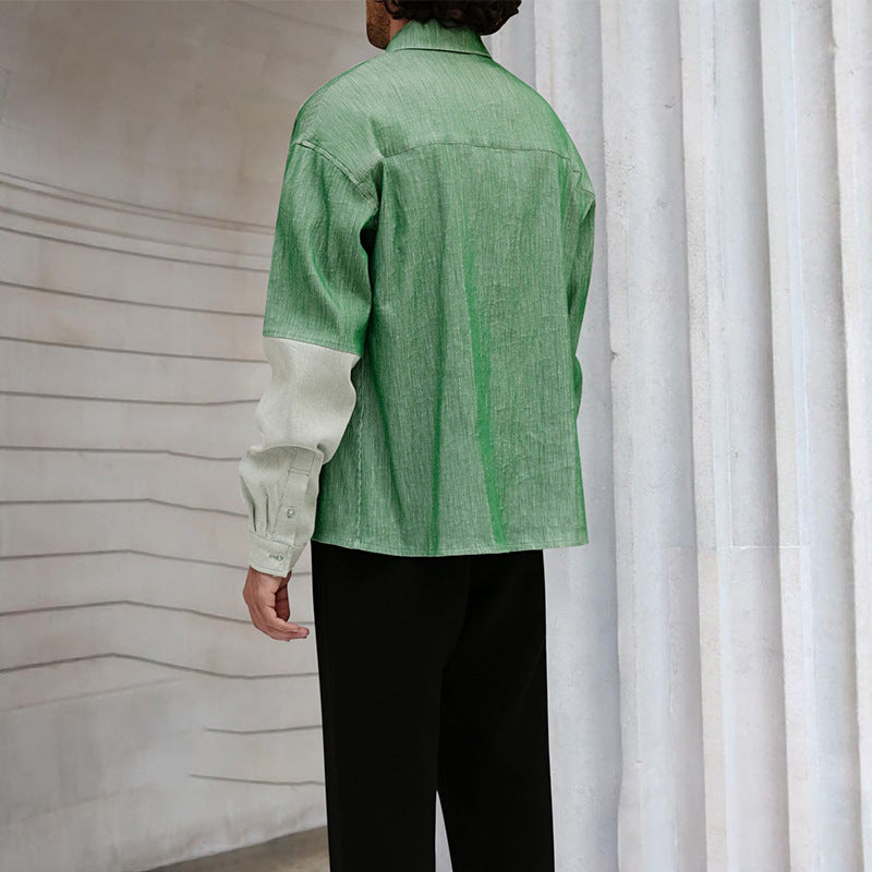 Men's Shirts Trendy Long-sleeved Printing Shirt Jacket