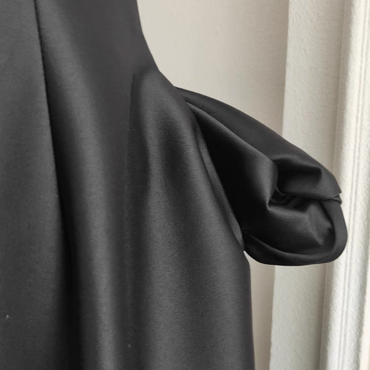 Velvet Splicing Sling Waist Slim Fit Dress Women