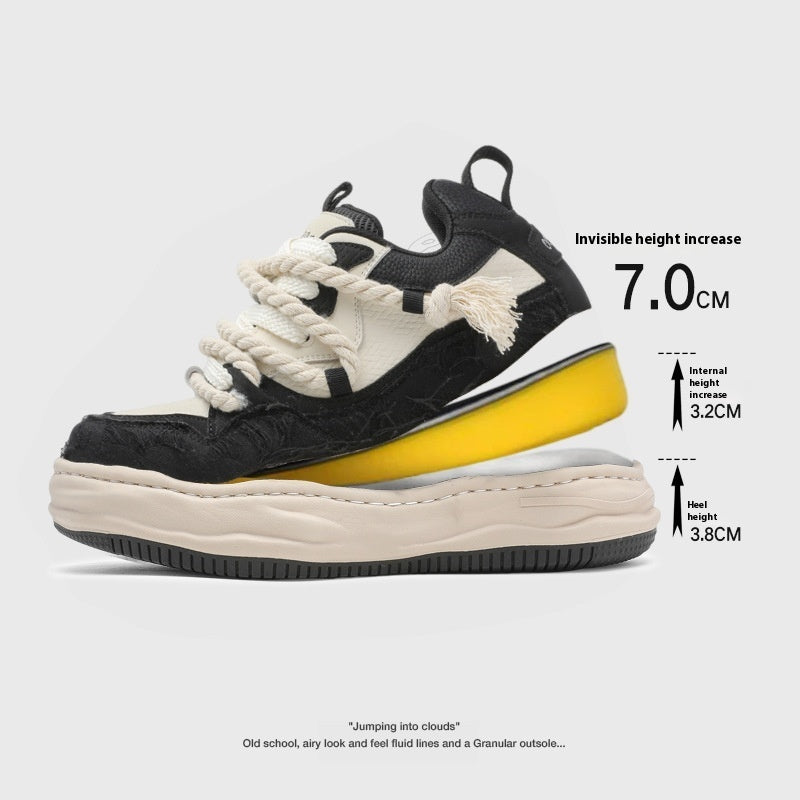 Chaussures décontractées invisibles à semelle dissoute augmentant la hauteur