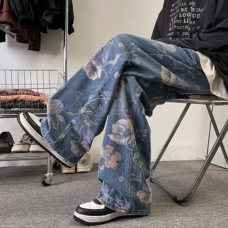 Jeans Loose Straight Design Trousers