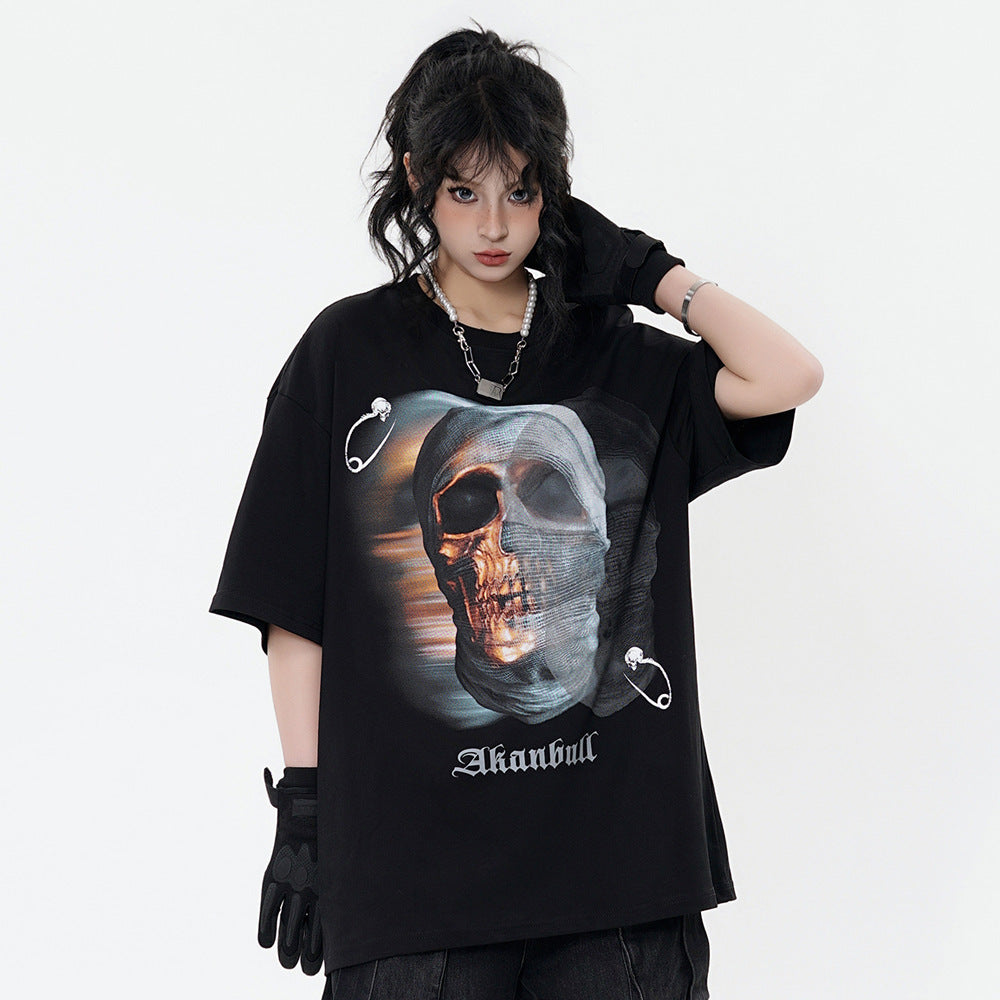 Fashion Skull Short Sleeve Men And Women