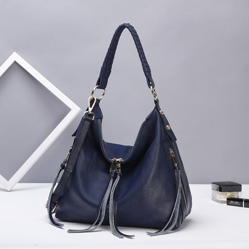 Sac à bandoulière décontracté en cuir grande capacité