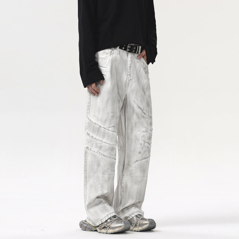 Jeans blancs rétro pour hommes