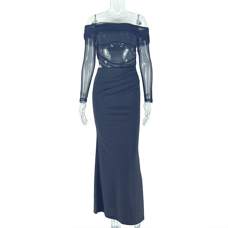 One-shoulder Long Sleeve Raglan Trendy Dress
