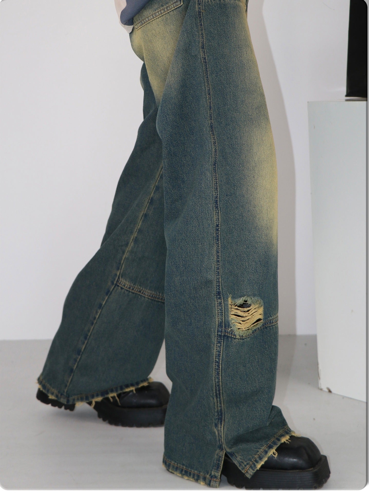 Jeans américains rétro décontractés et amples pour hommes et femmes