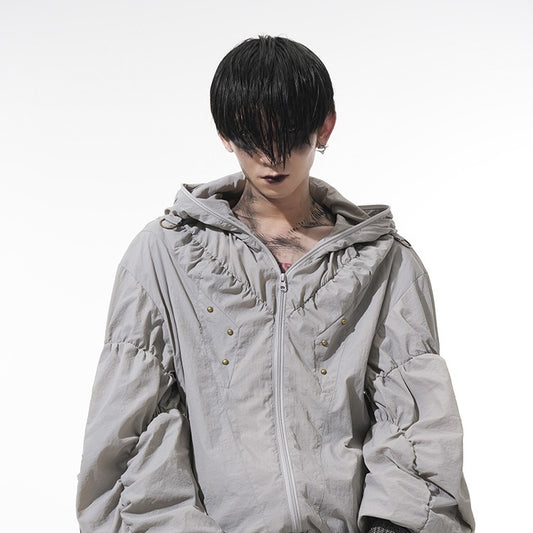 Men's Brand Pleating Ice-proof UV-proof Hooded Jacket