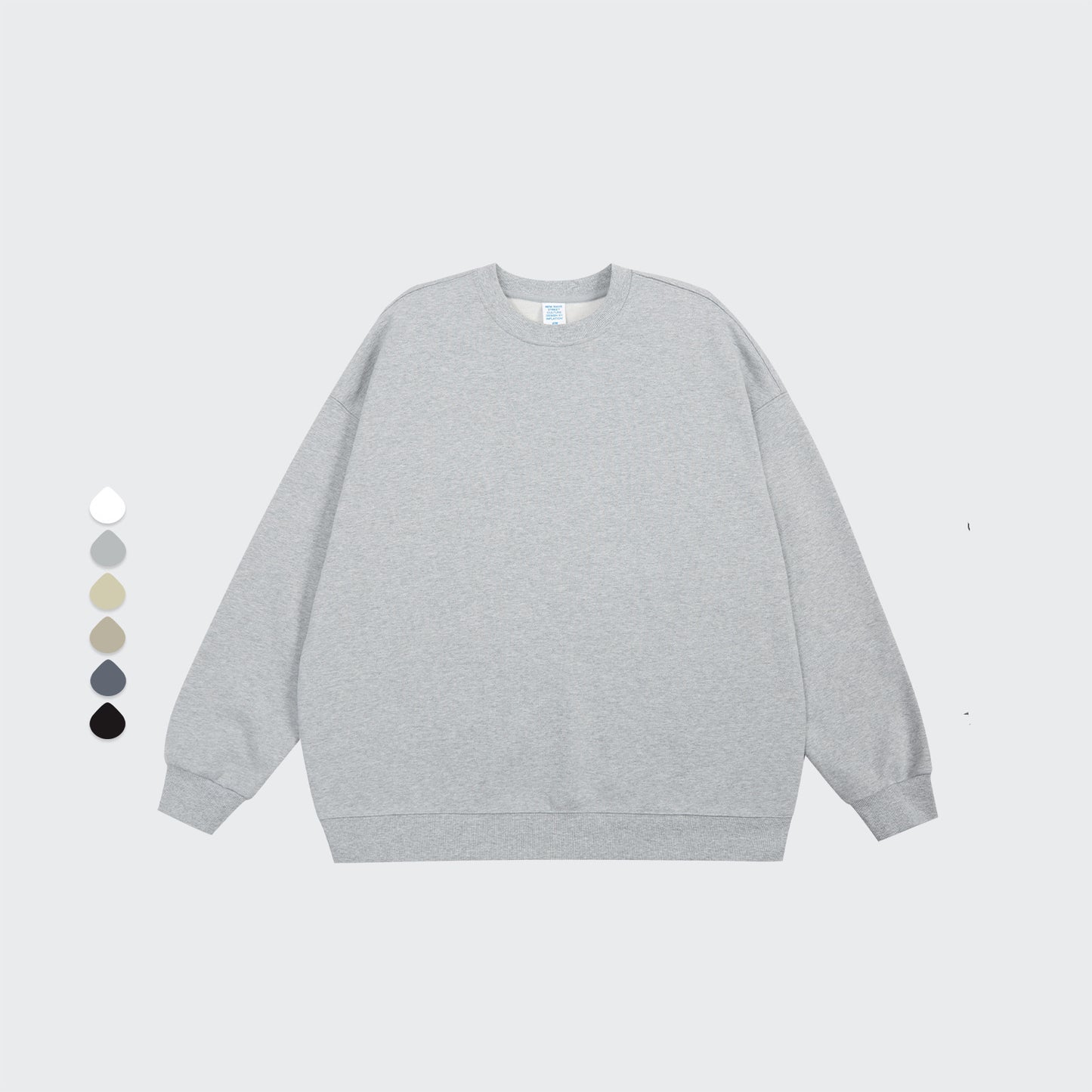 High Street Terry Loose Round Neck Thickened Sweater