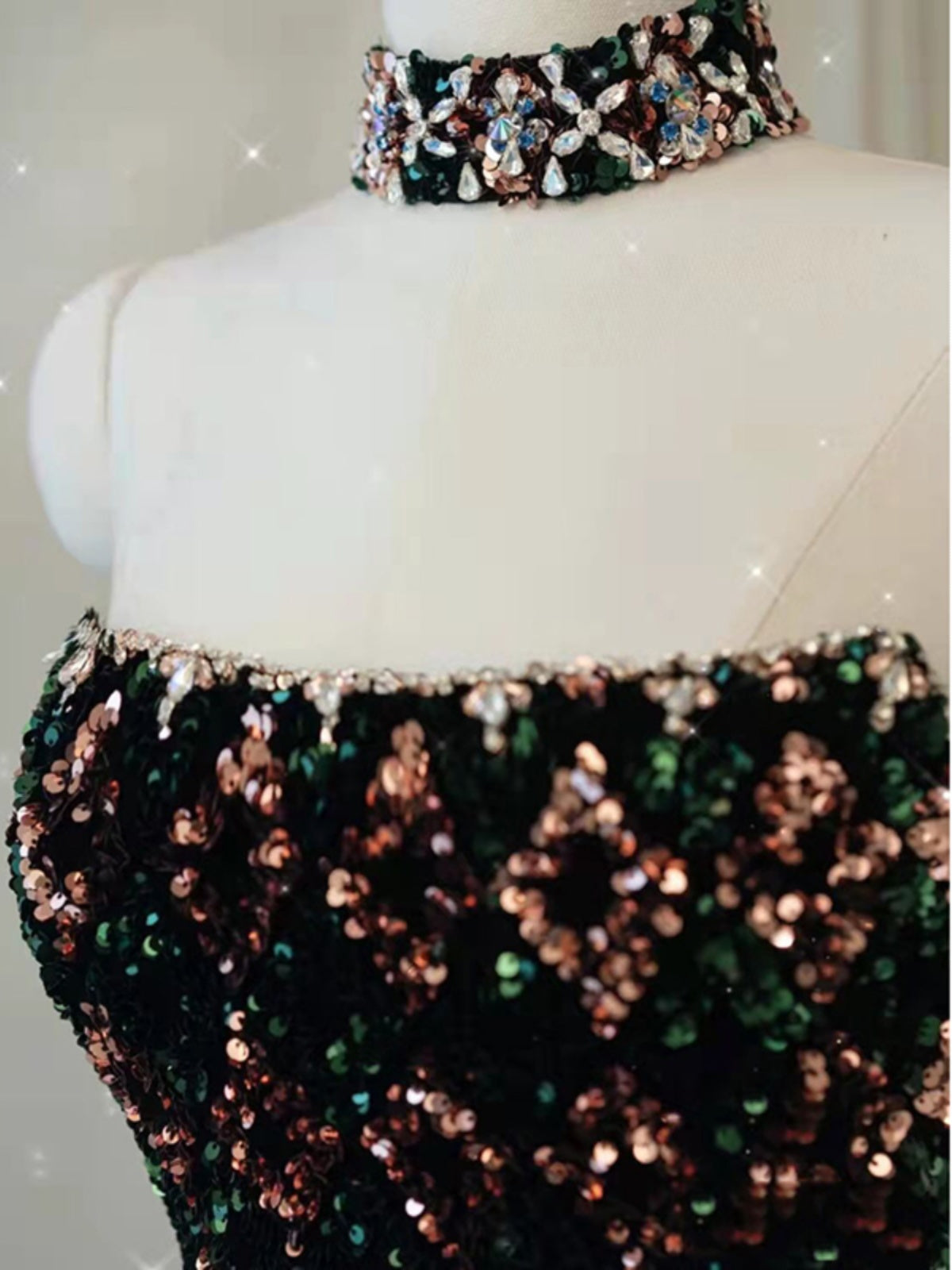 Robe de scène à sequins pour femme, style drag queen, jupe traîne