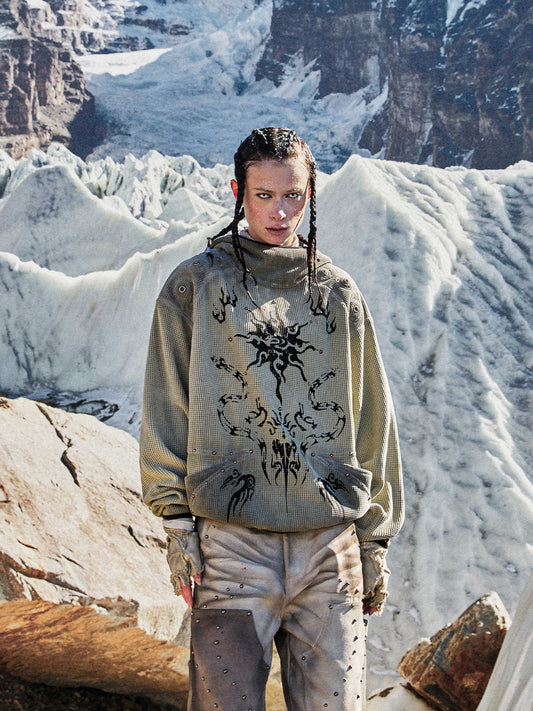 Hooded Waffle-knit Hoodiekeeps You Warm