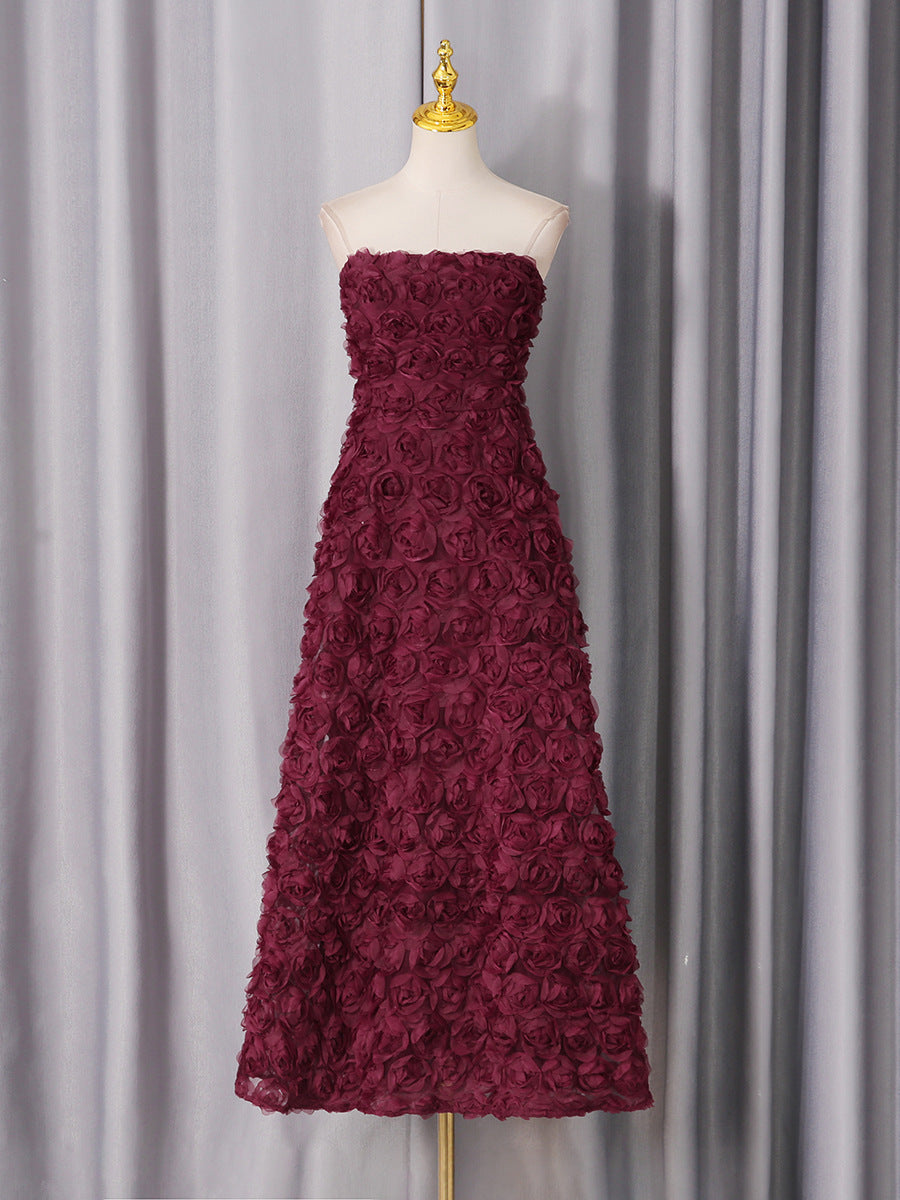 Single-breasted Stylish Tie-waist Collar Long-sleeved Dress