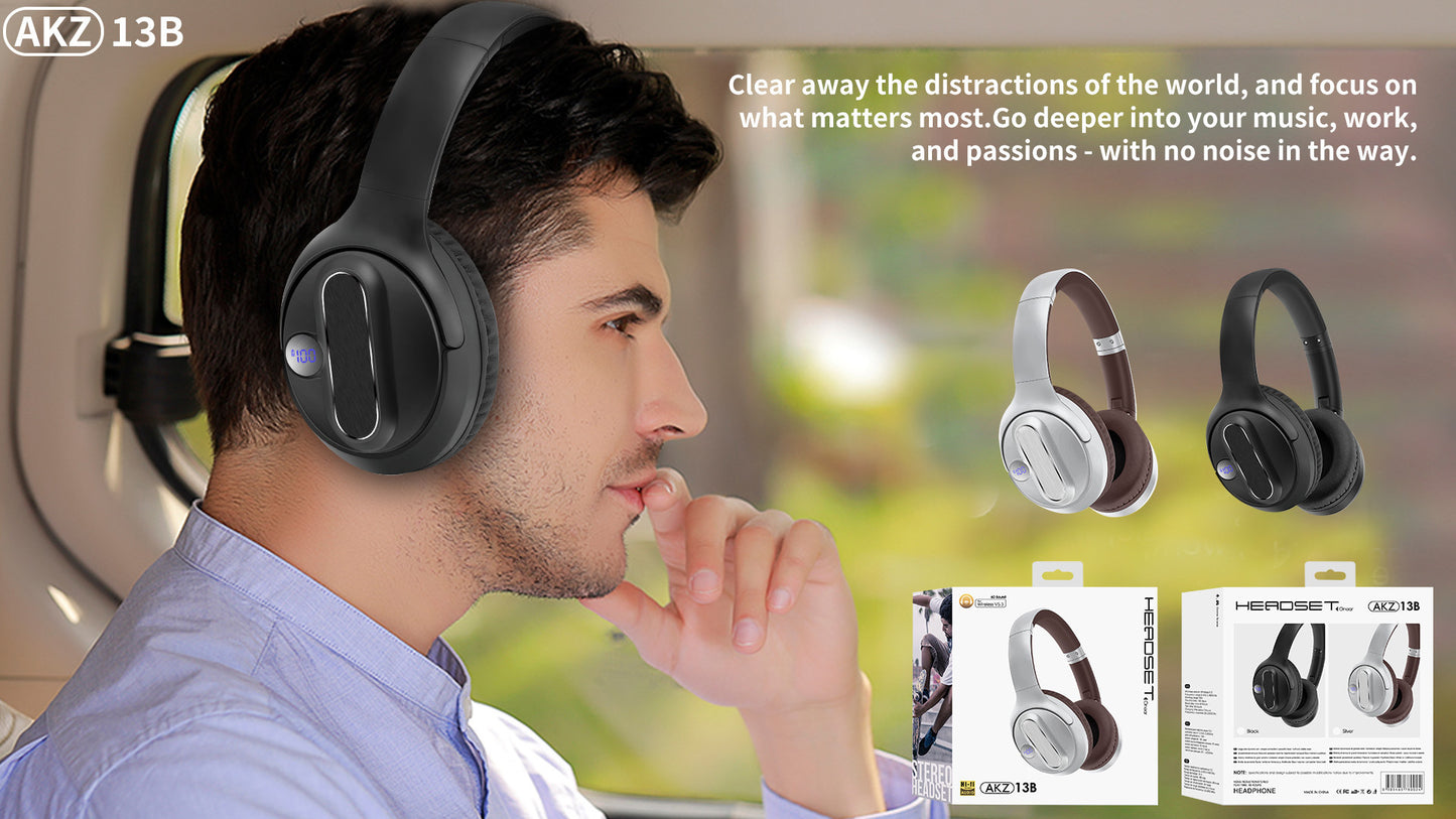 Headset Wireless Bluetooth Headset Power Digital Display