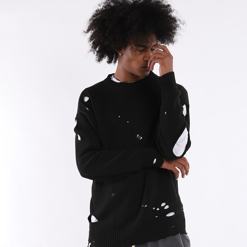 Ripped Street Loose Sportsman Knitwear Men's Sweater