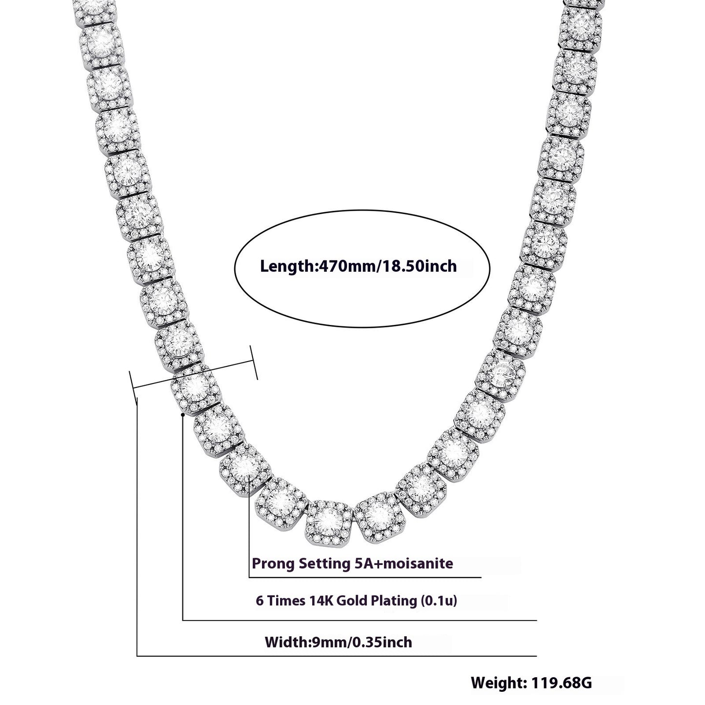 Hip Hop Necklace Silver Candy