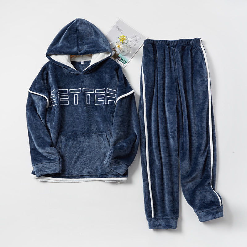 Flannel Couple Home Service Suit For Men And Women