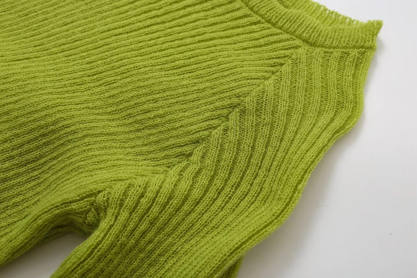 Robe en maille droite à col rond et manches longues