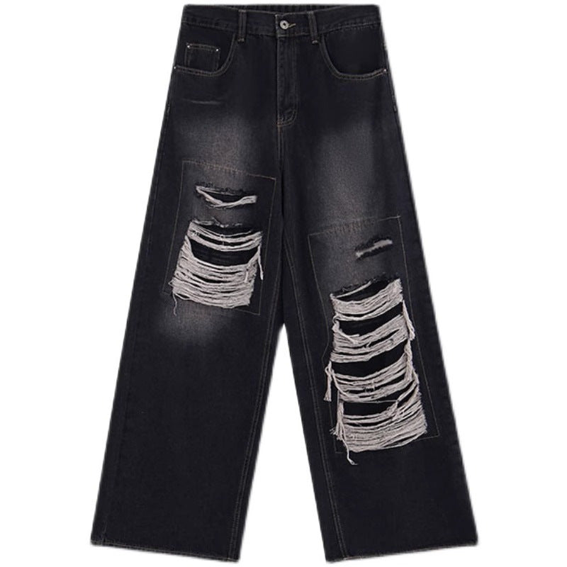 American High Street Niche Design Ripped Jeans