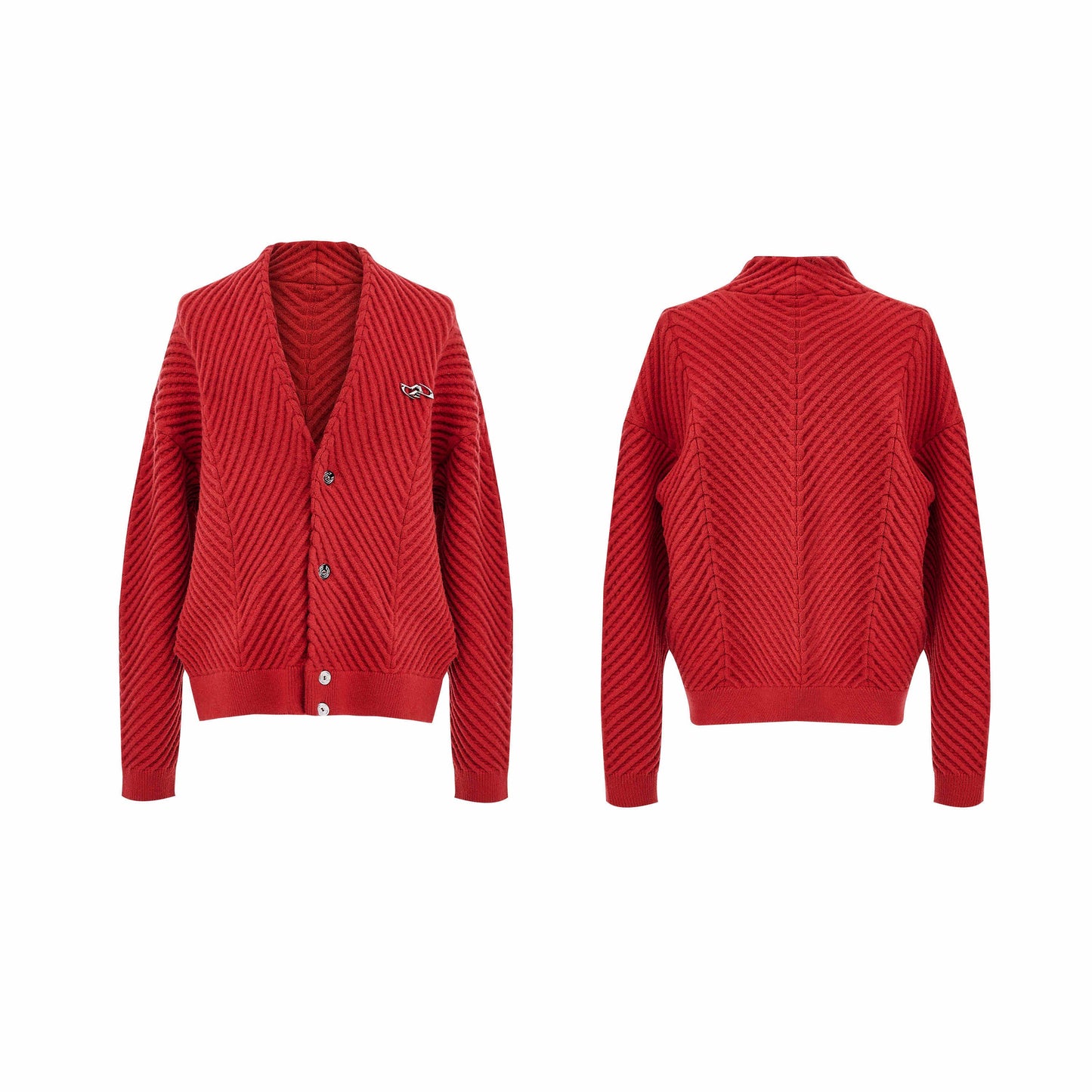 Niche Three-dimensional Texture V-neck Sweater