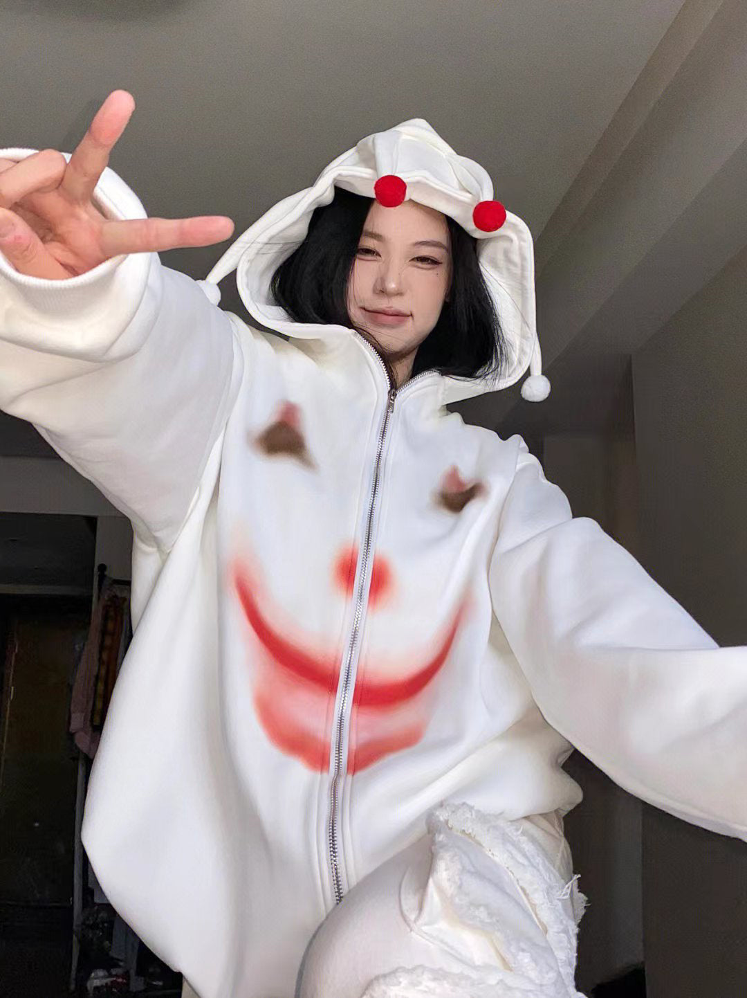 Joker White Loose Sweater