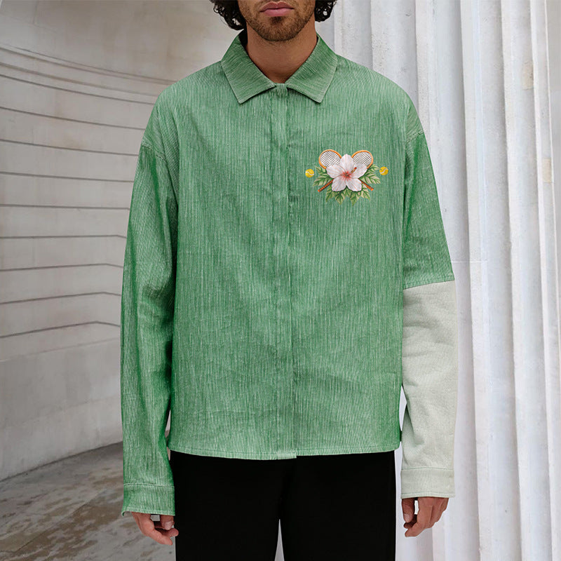 Men's Shirts Trendy Long-sleeved Printing Shirt Jacket
