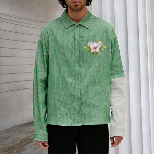 Men's Shirts Trendy Long-sleeved Printing Shirt Jacket