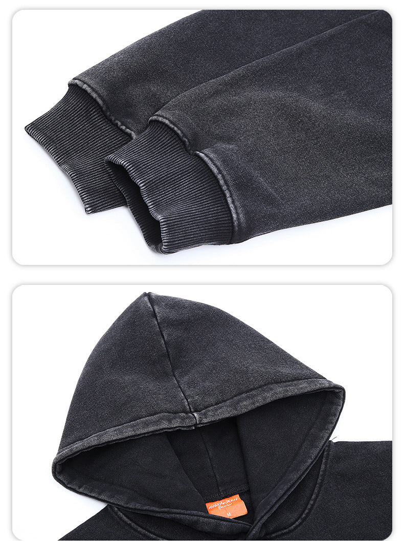 Pull à capuche délavé personnalisé à la mode