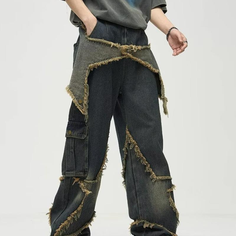 Plus Size Retro Straight Loose Wide-leg Workwear Jeans