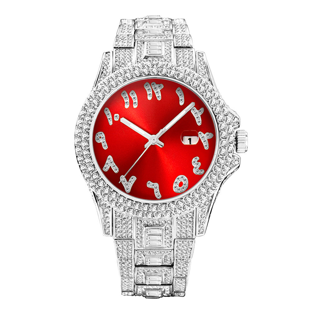 European And American Hip Hop Diamond Full Diamond Business Men's Waterproof Quartz Watch