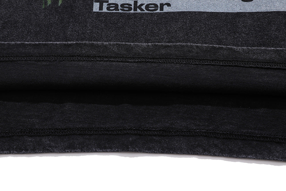 Loose Round Neck Fashion Original Design Washed T-shirt