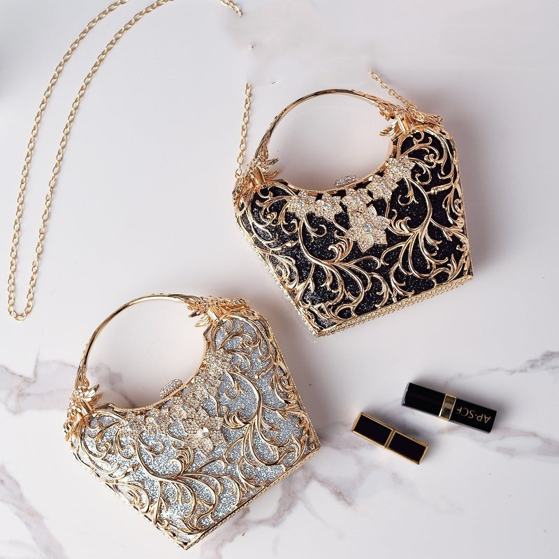 Pochette de soirée ajourée et brillante pour banquet