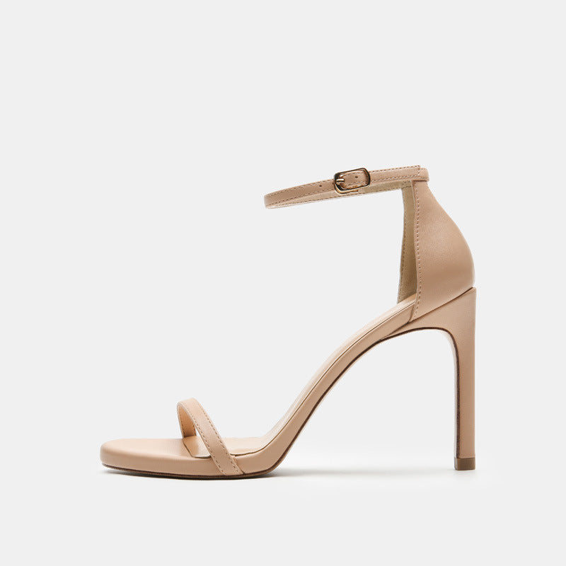 All-match Stiletto Nude Color 12cm Platform High-heel Sandals