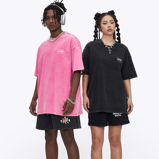 T-shirt imprimé à manches courtes pour femme, marque de mode, ample et tendance