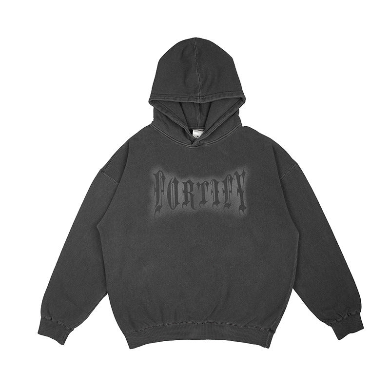 Sweat à capuche à manches longues et imprimé croix d'automne en tissu éponge