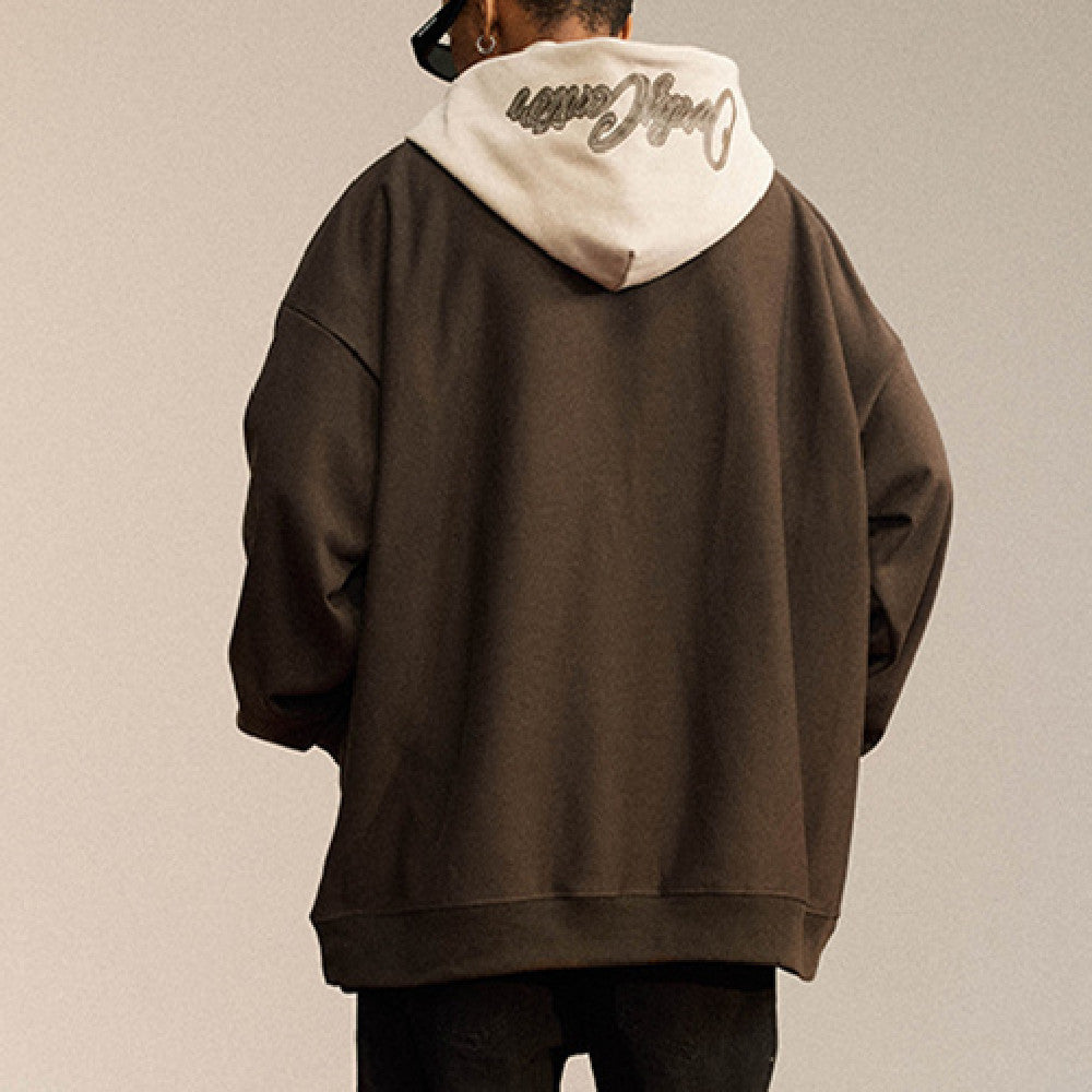 Maglione con cappuccio Paisley Totem con iniezione diretta e abbinamento di colori