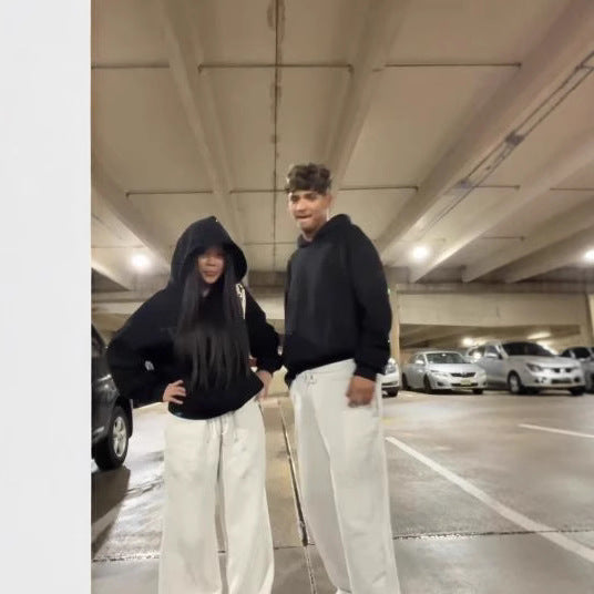 Long Sleeve Couple Sweatshirt Hot Drilling Printed Hoodie