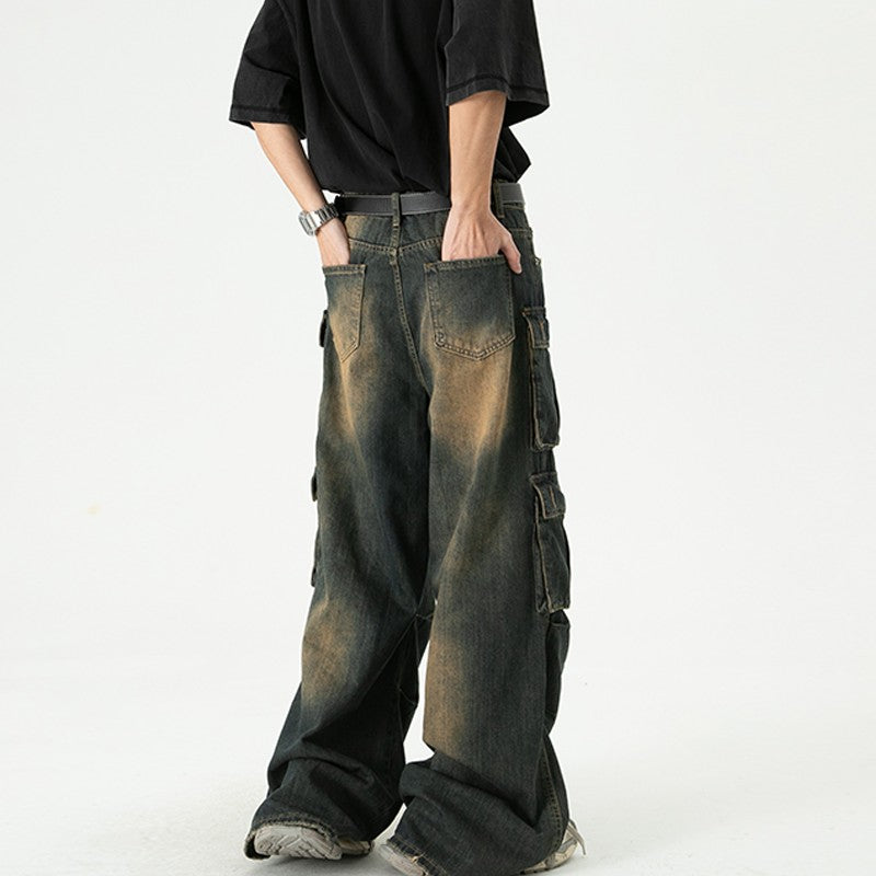 Jeans délavés rétro américains assortis