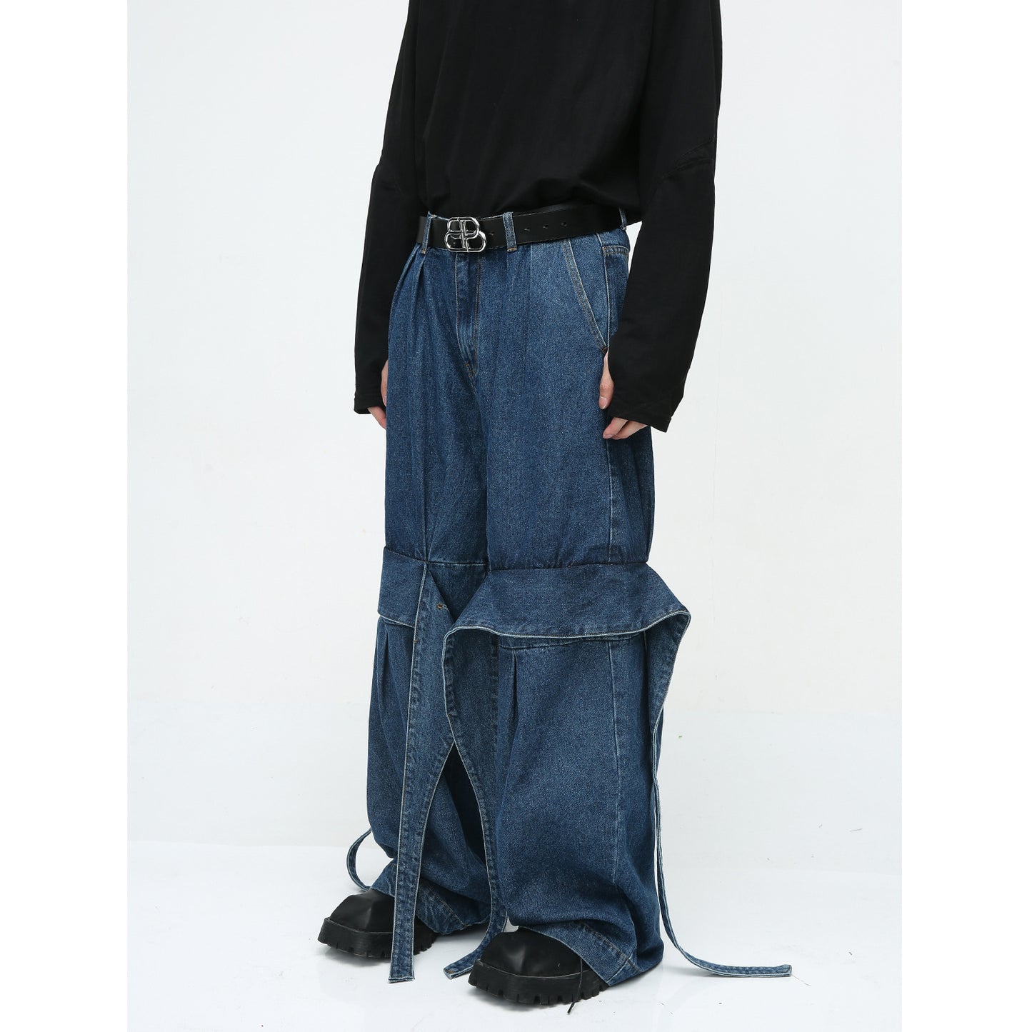 American Niche Deconstructed Design Loose Washed-out Jeans