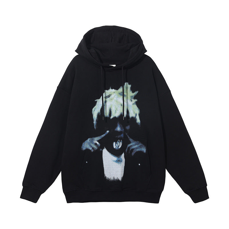 Hip Hop Thin Hooded Print Men's Sweatshirt