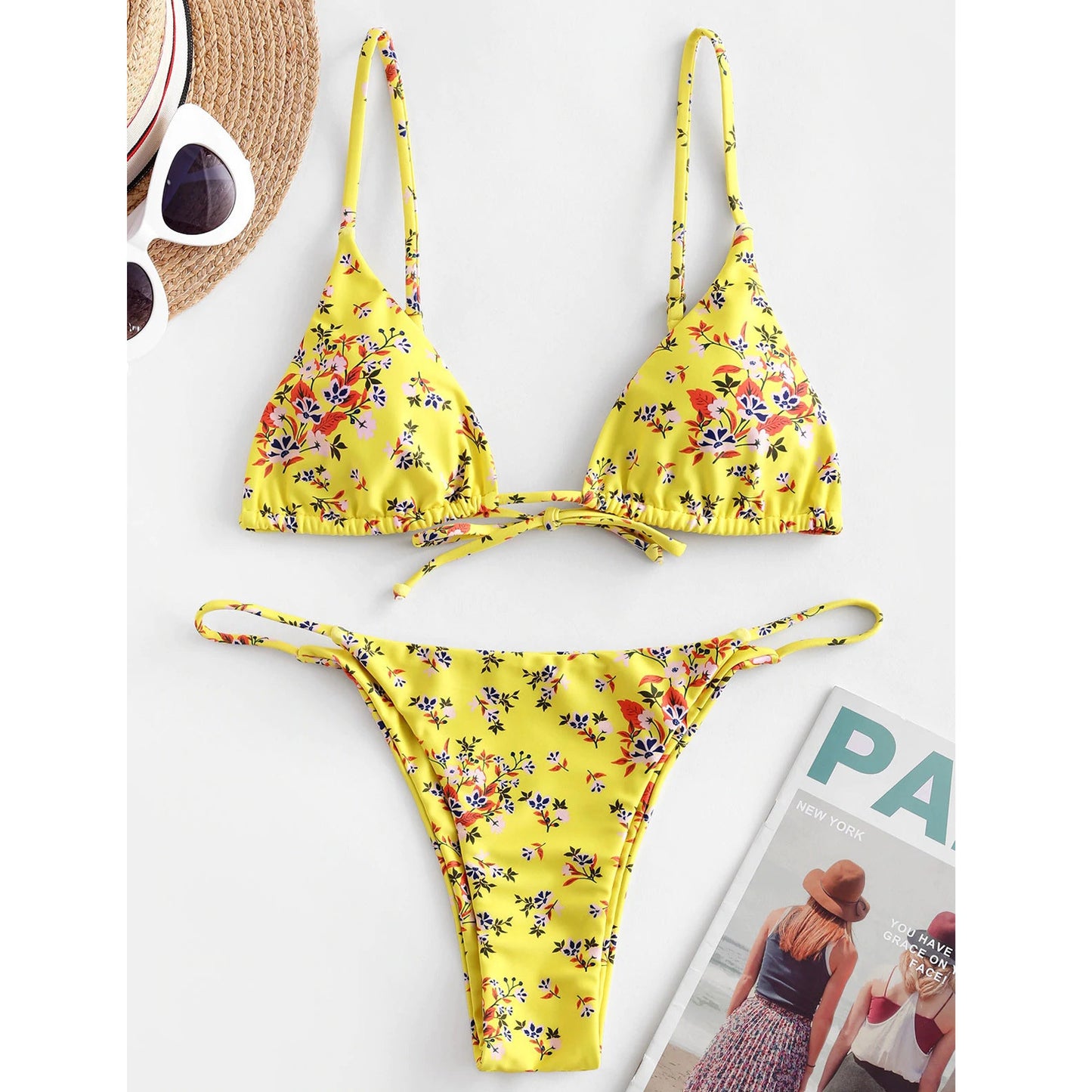 Summer Flowers Print Bikini