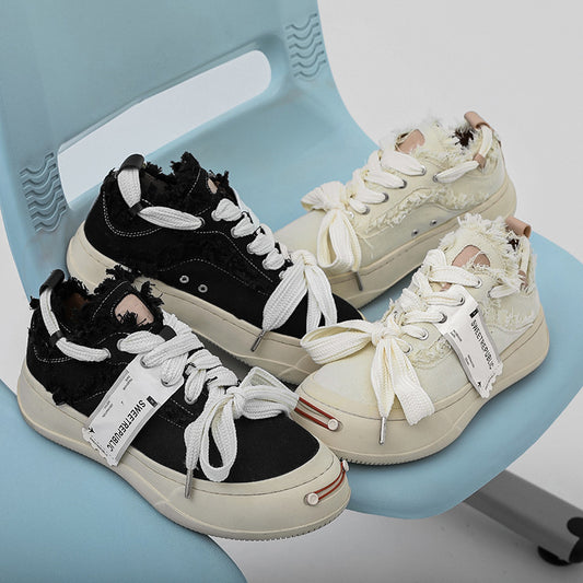 Butterfly Casual Shoes All Match Height Increasing Platform Shoes